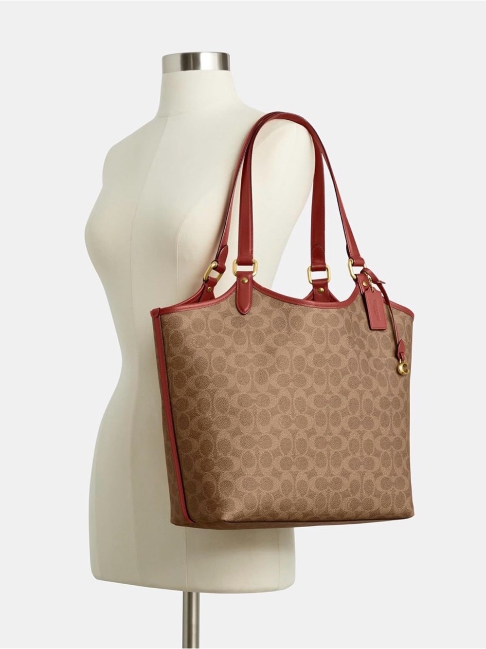 Coach Day Tote in Signature Canvas - Brass/Tan/Rust - Picture 11 of 12